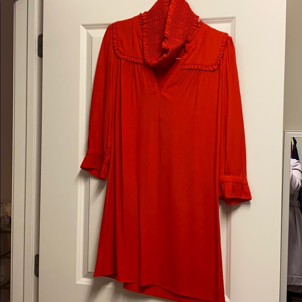 BA&SH red dress with detachable collar